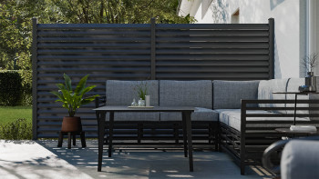 planeo Gardence Metallic Rhombus - Recinzione da giardino in alluminio quadrata antracite | DB703