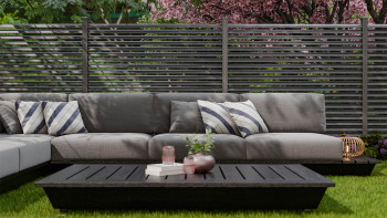 planeo Gardence Metallic Ellipse - Recinzione da giardino in alluminio quadrata Antracite | DB703