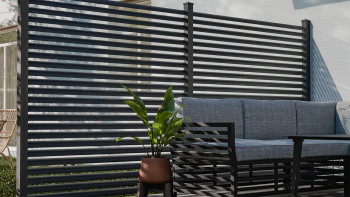 planeo Gardence Metallic Ellipse - Recinzione da giardino in alluminio quadrata Antracite | DB703