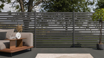 planeo Gardence Metallic Edge - Recinzione da giardino in alluminio quadrata antracite | DB703