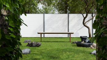planeo Gardence Simply Small - Recinzione a innesto in PVC bianco 180 x 180 cm