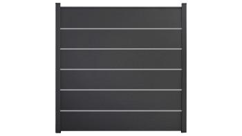 planeo Gardence Simply Premium - recinzione a innesto in PVC grigio antracite con listelli in antracite 180 x 180 cm