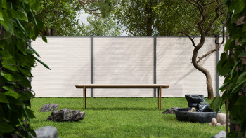 planeo Gardence Simply Small - recinzione a innesto in PVC Sheffield Oak light 180 x 180 cm
