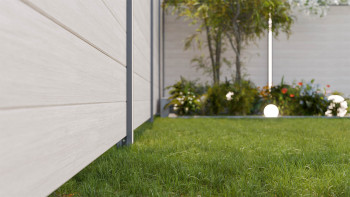 planeo Gardence Simply Small - recinzione a innesto in PVC Sheffield Oak light 180 x 180 cm
