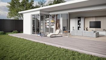 planeo TitanBoard HPL decking board cracked oak dark