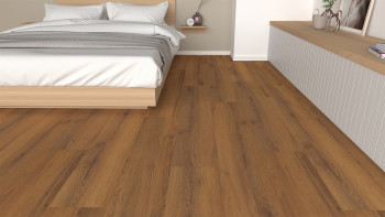 pavimento di design planeo per clic - Eco Home&Health Rustic Oak Brown | Isolamento acustico integrato (LO-EK-02)