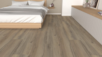 pavimento di design planeo per clic - Eco Home&Health Rustic Oak Grey | Isolamento acustico integrato (LO-EK-04)