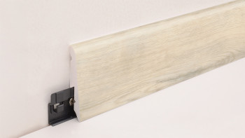 battiscopa planeo SolutionX 2in1 - 2400 x 14 x 58 mm rovere bianco crema (SL0074)