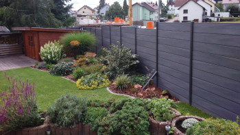 planeo Gardence Deluxe - Recinzione premium BPC stone grey coex
