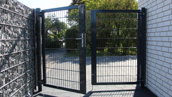planeo porta universale pesante a 2 ante Symetric Antracite inclusi i pali della porta