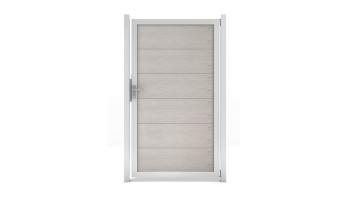 planeo Gardence Guard - Porta universale BPC Bicolore Sabbia con telaio in alluminio in argento | EV1