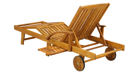planeo Lettino Premium in legno di acacia 195,5 x 69 x 85 cm pieghevole