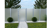 planeo Gardence Flair - Porta in vetro DIN Sinistro Strisce con telaio in alluminio 100 x 180cm