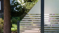 planeo Ambiente - cancello privacy in vetro barra DIN sinistra 100 x 180 cm  - Recinzioni giardino