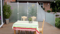 planeo Gardence Flair - Recinzione in vetro orizzontale satinato 180 x 90cm