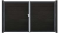 planeo Gardence Strong XL - Porta BPC - DIN Sinistro a 2 ante Nero co-ex con telaio in alluminio antracite