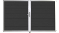 planeo Gardence Metallic - Porta in alluminio DIN Sinistro 2 ante antracite con telaio in alluminio argento