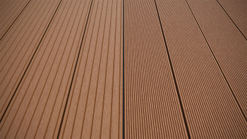 planeo LineWood WPC Pannello per decking solido - marrone chiaro 3m scanalato/scanalato