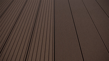 planeo LineWood WPC Pannello per decking solido - marrone scuro 3m scanalato/scanalato