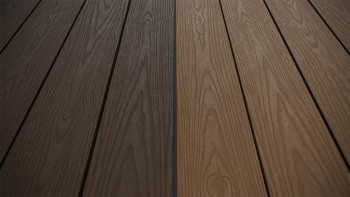 planeo CoEXWood WPC tavola con rivestimento solido - Marrone chiaro/Marrone scuro 3m strutturato