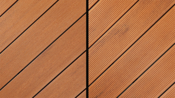 planeo WPC decking boards - Ambiento marrone ambrato leggermente spazzolato/finemente scanalato