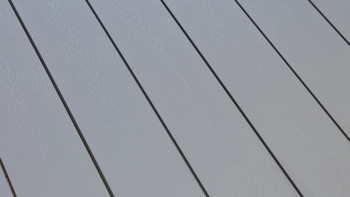 planeo WPC - pannello per decking solido grigio - scanalato/goffrato