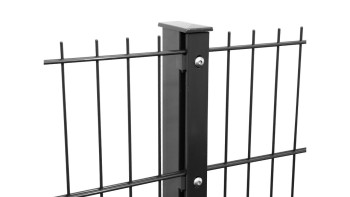Palo di recinzione tipo F antracite per recinzione a doppia rete - altezza recinzione 1430 mm
