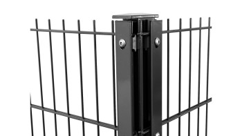 Palo d'angolo tipo F antracite per recinzione a doppia rete - altezza recinzione 1830 mm