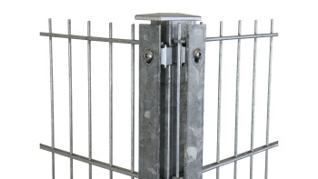 Pali ad angolo tipo F zincati a caldo per recinzione a doppia rete - Altezza recinzione 1430 mm