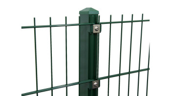 Palo di recinzione tipo P verde muschio per recinzione a doppia maglia - altezza recinzione 2430 mm