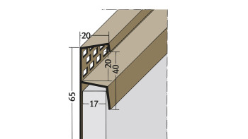 profilo di ventilazione di gronda planeo - TL 65x17mm aspirazione 5000mm lunghezza bianco