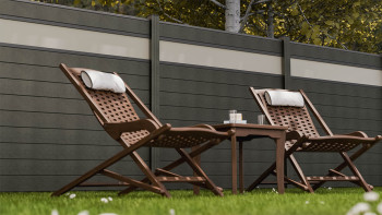 planeo Gardence Strong - recinzione a innesto BPC in vetro satinato grigio antracite 180 x 180 cm