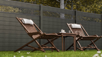 planeo Gardence Strong - recinzione a innesto BPC Abstract grigio antracite 180 x 180 cm