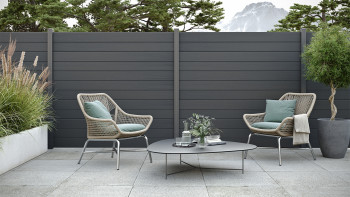 planeo Gardence Strong - Recinzione in BPC quadrata Grigio antracite