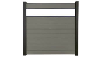 planeo Gardence Strong - recinzione a innesto BPC in vetro grigio satinato 180 x 180 cm