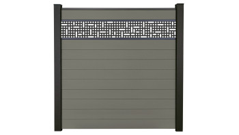 planeo Gardence Strong - Rete di recinzione a innesto BPC grigio 180 x 180 cm