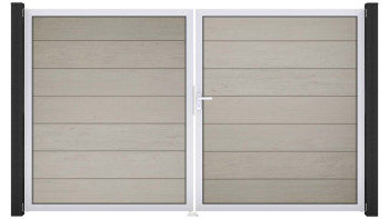 planeo Gardence Strong XL - Porta BPC - DIN Destro 2 ante Bicolore sabbia con telaio in alluminio argento