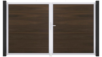 planeo Gardence Strong XL - Porta BPC - DIN Destro 2 ante in Noce co-ex con telaio in alluminio argento