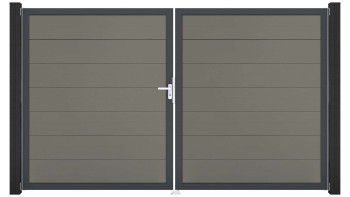 planeo Gardence Strong XL - Porta BPC - DIN Sinistro a 2 ante Grigio con telaio in alluminio antracite