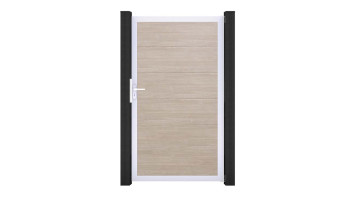 planeo Gardence Simply - Porta universale in PVC Quercia Sheffield con telaio in alluminio argento | EV1 100 x 180 cm