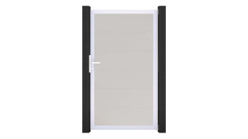 planeo Gardence Simply - Porta universale in PVC Bianco con telaio in alluminio argento | EV1 100 x 180 cm