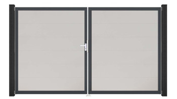 planeo Gardence Simply - Porta in PVC - DIN Sinistro a 2 ante Bianco con telaio in alluminio antracite