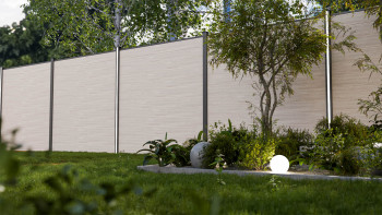 planeo Gardence Simply Small - recinzione a innesto in PVC Sheffield Oak light 180 x 180 cm