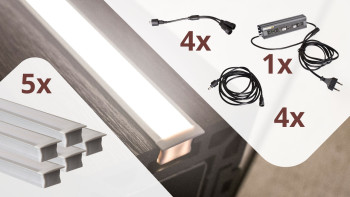 planeo Gardence Lights - set di illuminazione del recinto per 5 strisce luminose