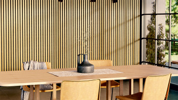 Pannelli acustici Skaben SilentWall Comfort - rovere marrone chiaro - 250 x 30 cm