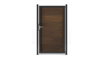 planeo Gardence Guard - Porta universale BPC Noce coex con telaio in alluminio in antracite | DB703