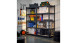 set di 2 scaffali per carichi pesanti planeo - 180 x 90 x 40 cm verniciati a polvere nera