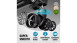 set di valigie rigide planeo 4 pezzi con accessori rotelle 360° nero