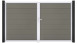 planeo Gardence Strong XL - Porta BPC - DIN Destro a 2 ante Grigio con telaio in alluminio argento