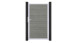 planeo Gardence Simply - Porta universale in PVC Grigio Cenere Taglio con telaio in alluminio argento | EV1 100 x 180 cm